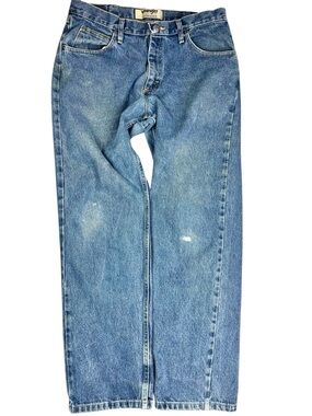 Wrangler Authentics Jeans Mens 34x32 Blue Straight Fit Classic Denim